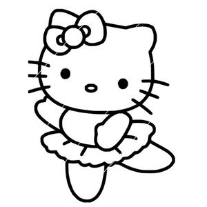 Dancer Ballerina Hello Kitty Permanent Vinyl Decal Car Mug Cup 4”